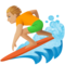 Personne Faisant Du Surf: Peau Moyennement Claire