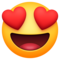Visage Souriant Avec Yeux En Forme De Cœur
