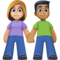Femme Et Homme Se Tenant La Main: Peau Moyennement Claire, Peau Moyennement Foncée