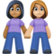 Deux Femmes Se Tenant La Main: Peau Moyennement Foncée, Peau Moyennement Claire