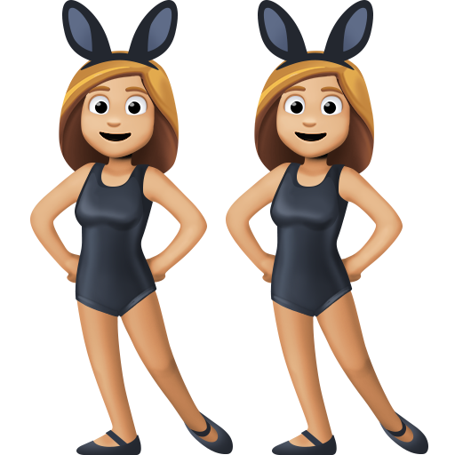 Femmes Avec Des Oreilles De Lapin: Peau Moyennement Claire