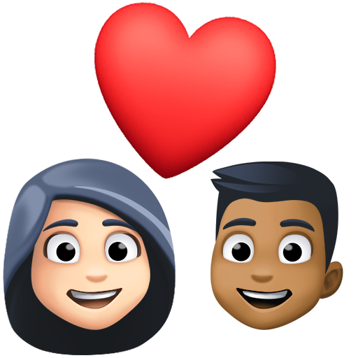 Casal Apaixonado: Mulher, Homem, Tom de Pele Claro, Tom de Pele Médio-Escuro