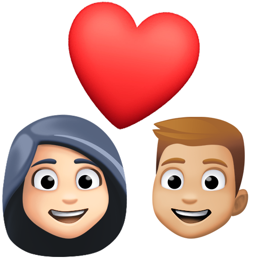 Casal Apaixonado: Mulher, Homem, Tom de Pele Claro, Tom de Pele Médio-Claro