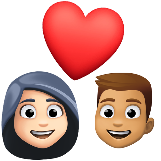 Casal Apaixonado: Mulher, Homem, Tom de Pele Claro, Tom de Pele Médio