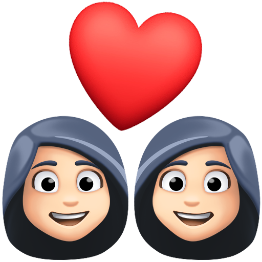 Casal Apaixonado: Mulher, Mulher, Tom de Pele Claro
