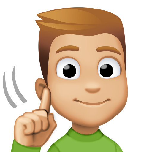 Homem Surdo: Tom de Pele Médio-Claro