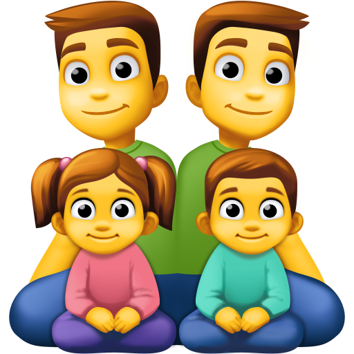Família: Homem, Homem, Menina, Menino
