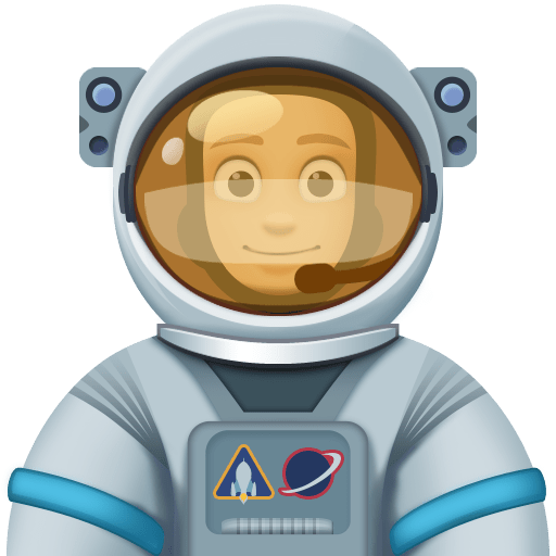 Astronauta Homem: Tom de Pele Médio-Claro