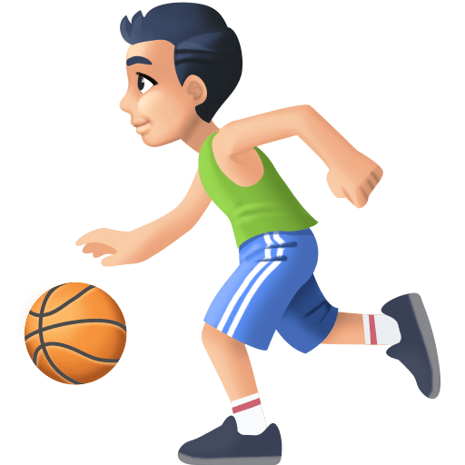 Homem Jogando Basquete: Tom de Pele Claro
