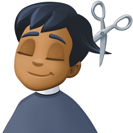 Homem Cortando O Cabelo: Tom de Pele Médio-Escuro