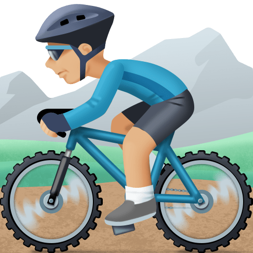 Homem Fazendo Mountain Bike: Tom de Pele Médio-Claro