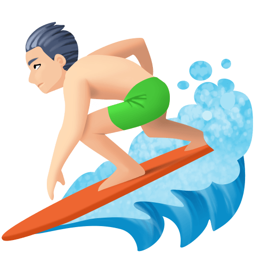 Homem Surfista: Tom de Pele Claro