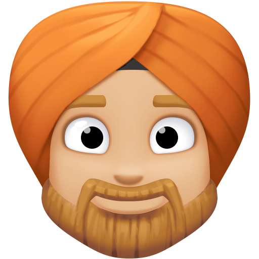 Homem Com Turbante: Tom de Pele Médio-Claro