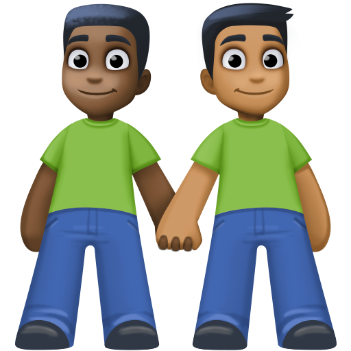 Dois Homens De Mãos Dadas: Tom de Pele Escuro, Tom de Pele Médio-Escuro