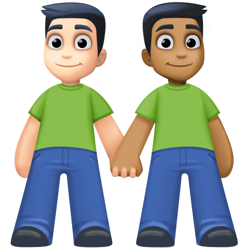 Men Holding Hands: Light Skin Tone, Medium-Dark Skin Tone