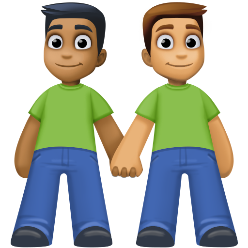 Dois Homens De Mãos Dadas: Tom de Pele Médio-Escuro, Tom de Pele Médio