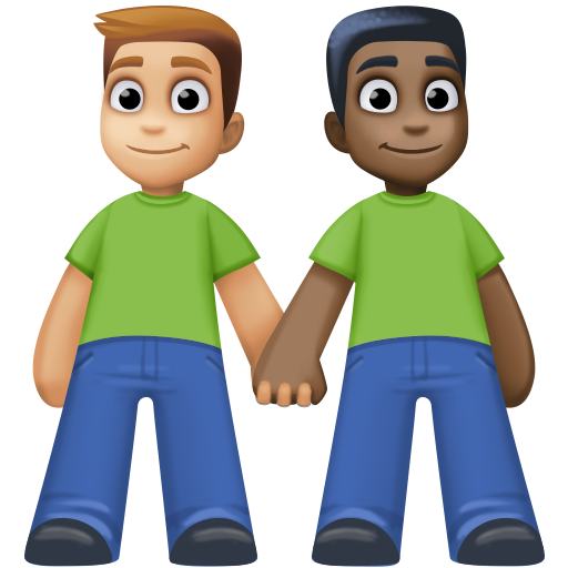 Men Holding Hands: Medium-Light Skin Tone, Dark Skin Tone
