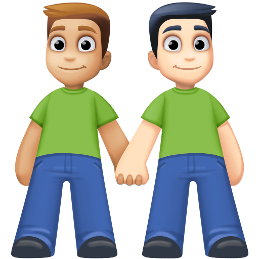 Dois Homens De Mãos Dadas: Tom de Pele Médio-Claro, Tom de Pele Claro