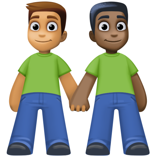 Men Holding Hands: Medium Skin Tone, Dark Skin Tone