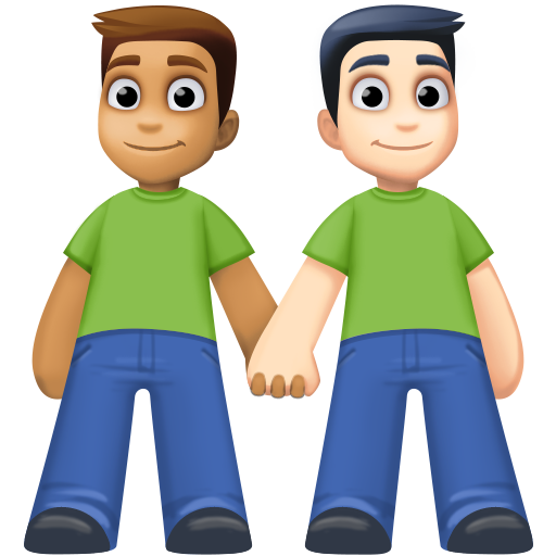 Dois Homens De Mãos Dadas: Tom de Pele Médio, Tom de Pele Claro