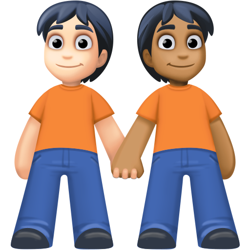 People Holding Hands: Light Skin Tone, Medium-Dark Skin Tone