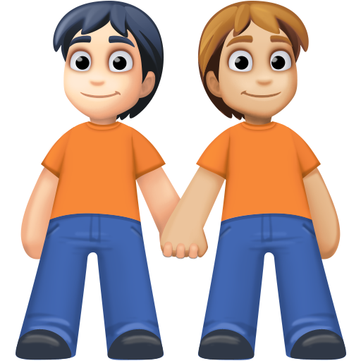 People Holding Hands: Light Skin Tone, Medium-Light Skin Tone