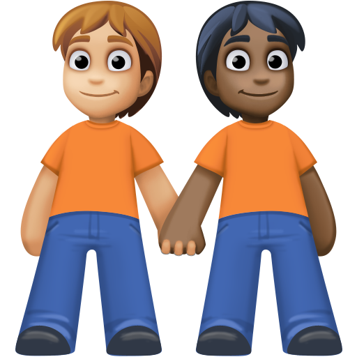 People Holding Hands: Medium-Light Skin Tone, Dark Skin Tone