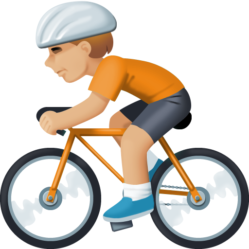 Ciclista: Tom de Pele Médio-Claro