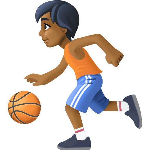 Pessoa Jogando Basquete: Tom de Pele Médio-Escuro