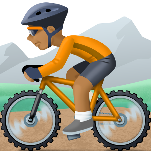 Pessoa Fazendo Mountain Bike: Tom de Pele Médio-Escuro