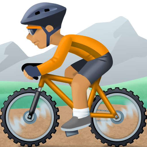 Pessoa Fazendo Mountain Bike: Tom de Pele Médio