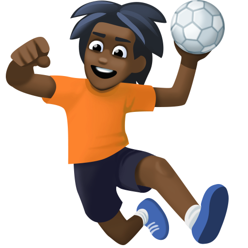 Pessoa Jogando Handebol: Tom de Pele Escuro