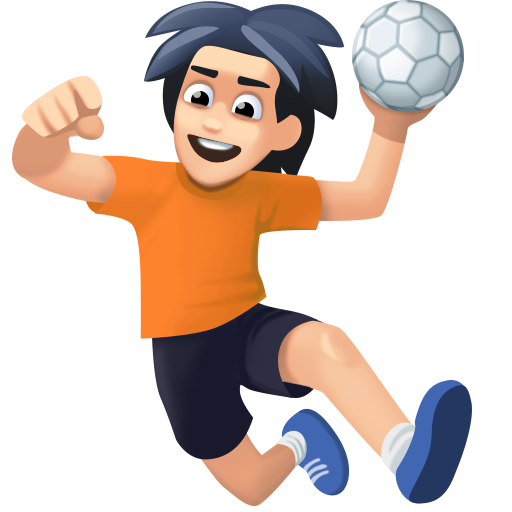 Pessoa Jogando Handebol: Tom de Pele Claro