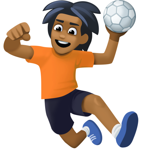 Pessoa Jogando Handebol: Tom de Pele Médio-Escuro