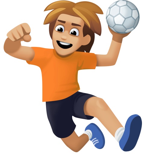 Pessoa Jogando Handebol: Tom de Pele Médio-Claro