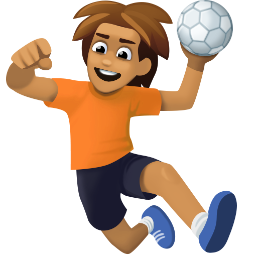 Pessoa Jogando Handebol: Tom de Pele Médio