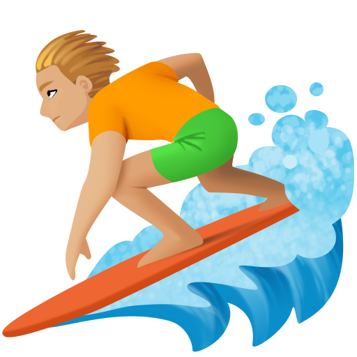 Surfista: Tom de Pele Médio-Claro