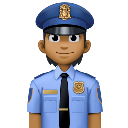 Policial: Tom de Pele Médio-Escuro