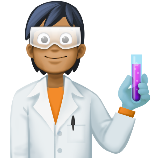 Cientista: Tom de Pele Médio-Escuro