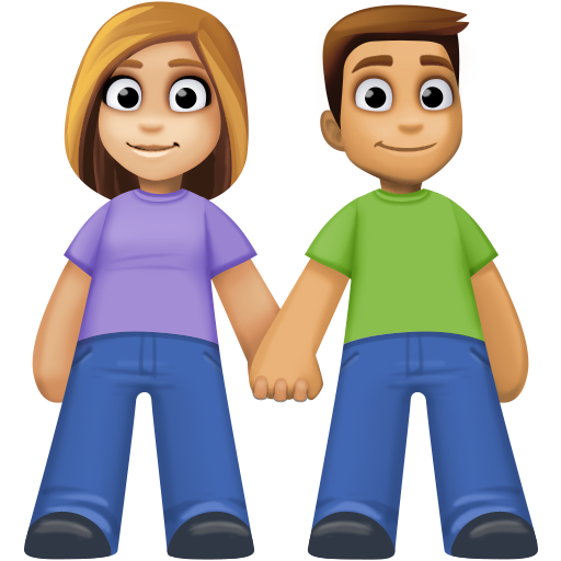 Mulher E Homem De Mãos Dadas: Tom de Pele Médio-Claro, Tom de Pele Médio