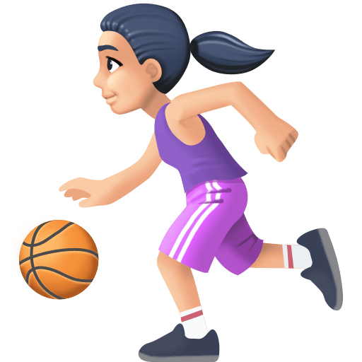 Mulher Jogando Basquete: Tom de Pele Claro