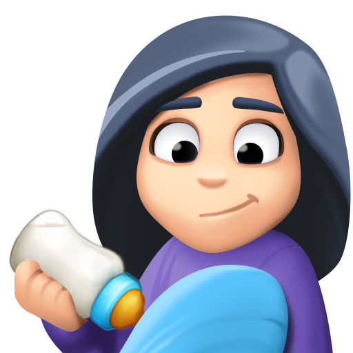 Mulher Alimentando Bebê: Tom de Pele Claro