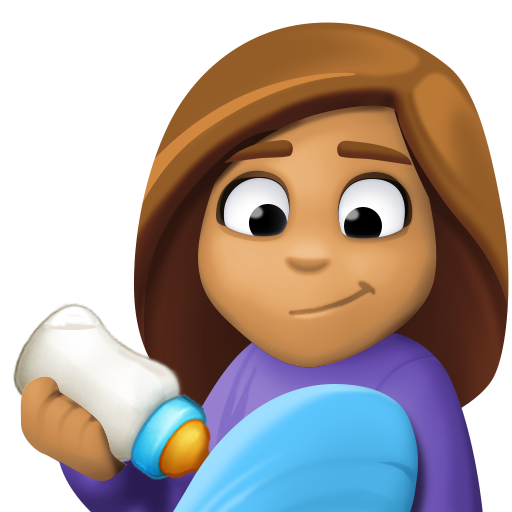 Mulher Alimentando Bebê: Tom de Pele Médio