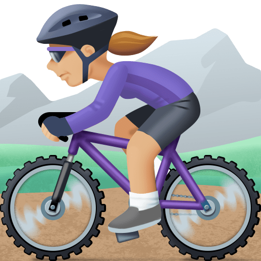 Mulher Fazendo Mountain Bike: Tom de Pele Médio-Claro
