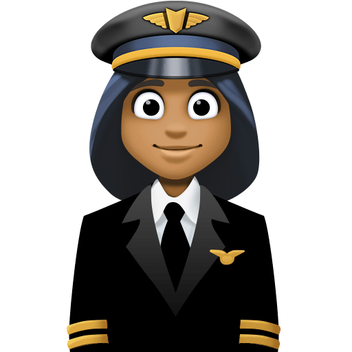 Piloto De Avião Mulher: Tom de Pele Médio-Escuro