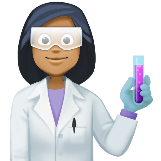 Cientista Mulher: Tom de Pele Médio-Escuro
