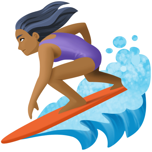 Mulher Surfista: Tom de Pele Médio-Escuro