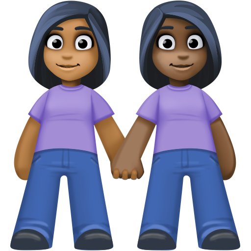 Women Holding Hands: Medium-Dark Skin Tone, Dark Skin Tone