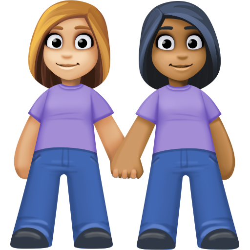 Women Holding Hands: Medium-Light Skin Tone, Medium-Dark Skin Tone