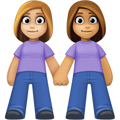Women Holding Hands: Medium-Light Skin Tone, Medium Skin Tone